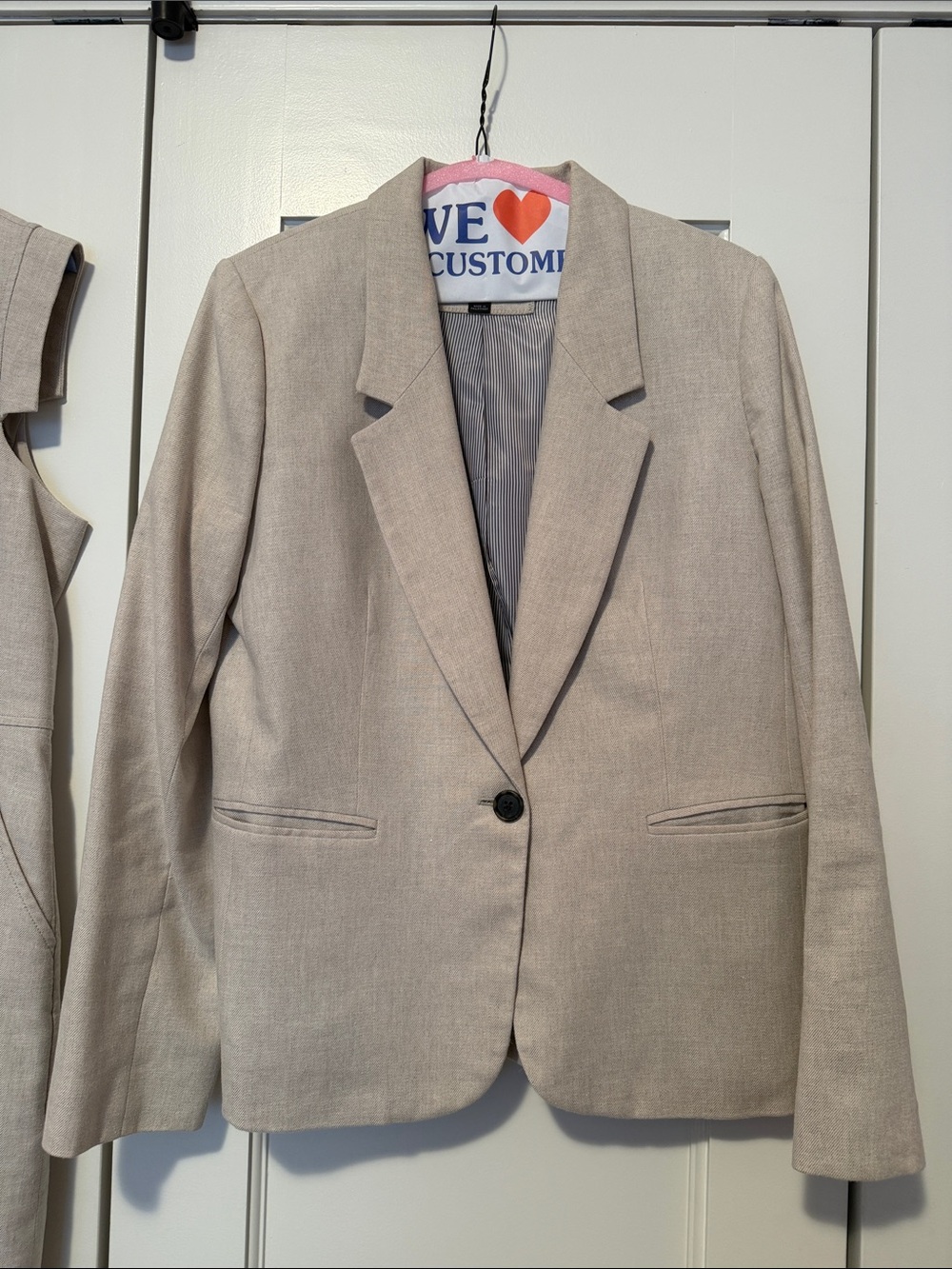 J. Crew Women's Parke Flax Beige Linen Single-Button Blazer